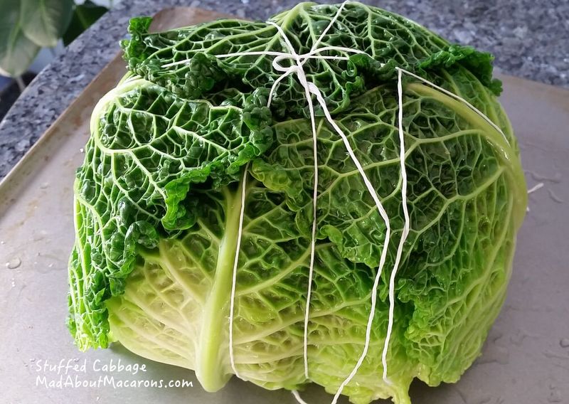 cabbage parcel tied up with string