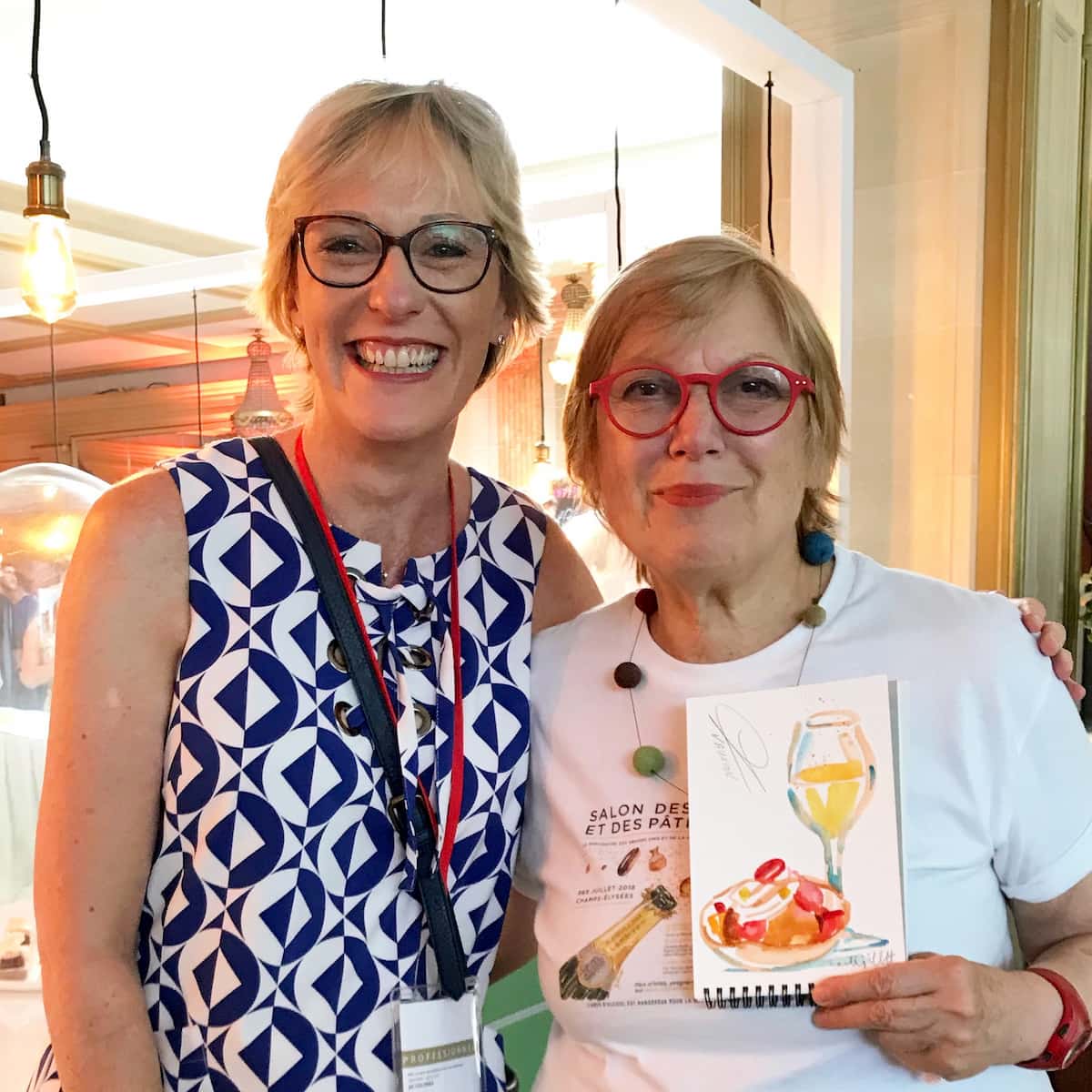 Jill Colonna and Carol Gillott, home chef and artist both in Paris