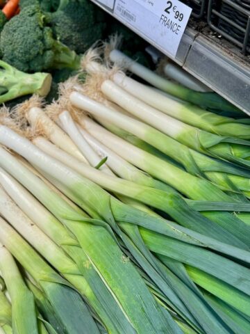 French leeks at the supermarket
