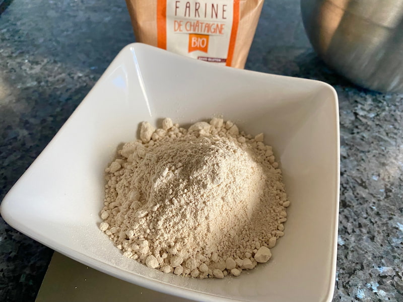 bowl of chestnut flour