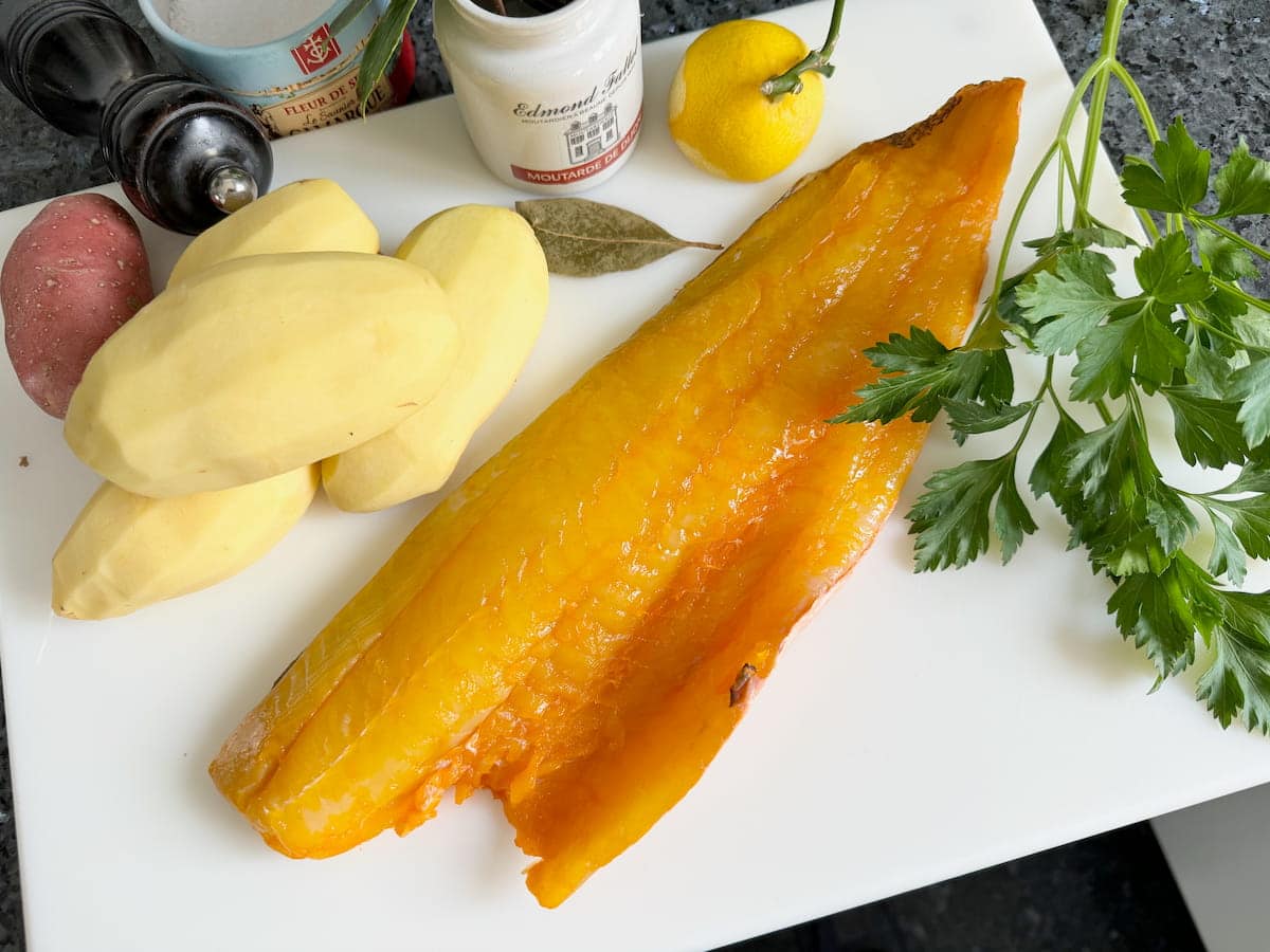 smoked haddock with potatoes, herbs