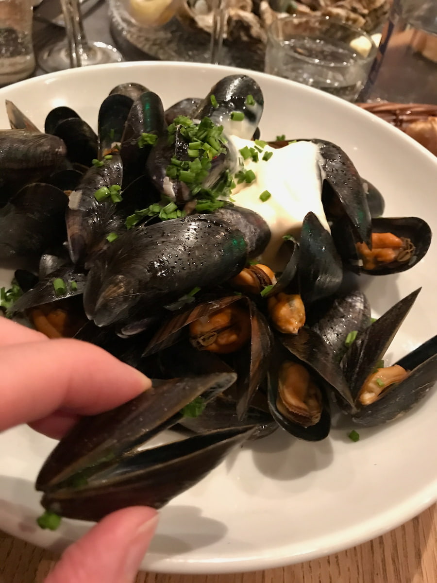 plate of mussels in Normandy France, one of their specialities