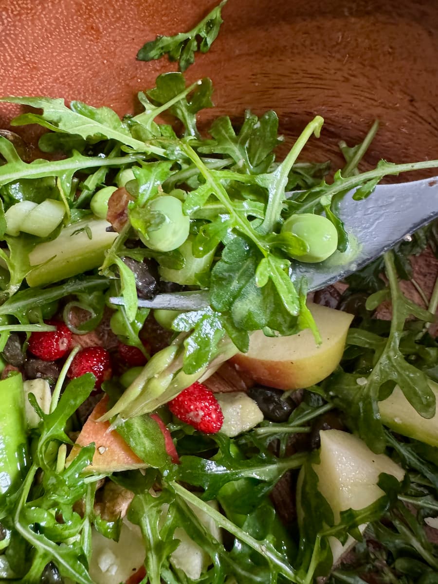 the best ever forkful with most green vegetables piled high