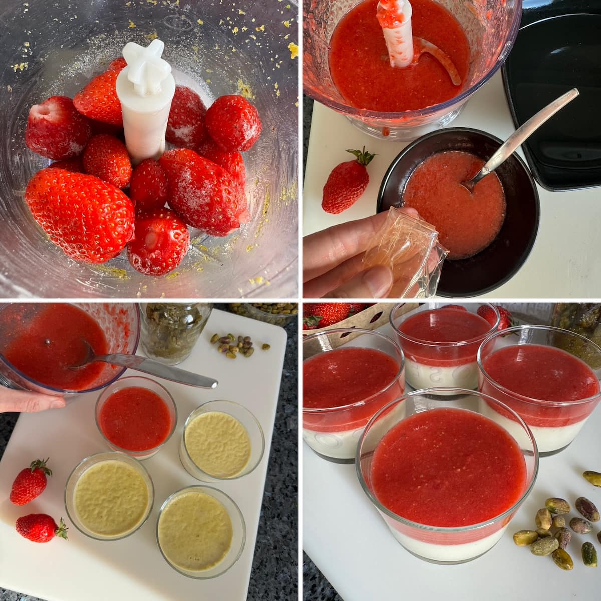 step by step demonstration how to make a fresh strawberry coulis dessert topping
