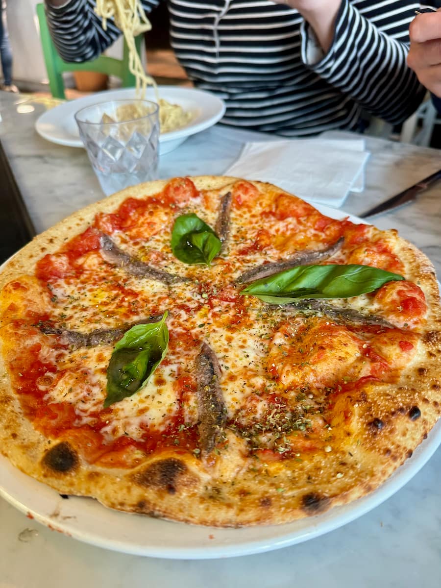 typical Italian pizza in a speciality restaurant on France's Mediterranean