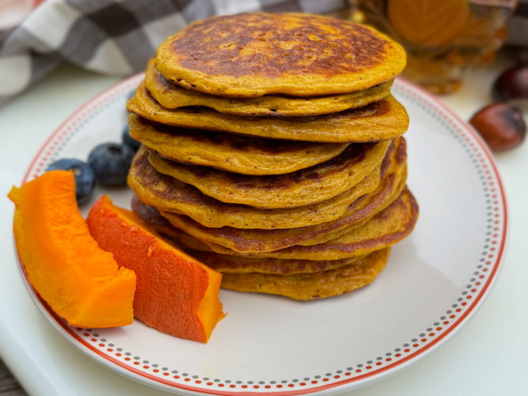 stack of pancakes made with high protein cottage cheese, a healthy alternative to regular pancakes