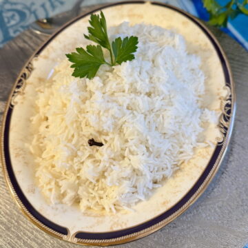 side dish of fragrant long grain rice with a hint of cloves